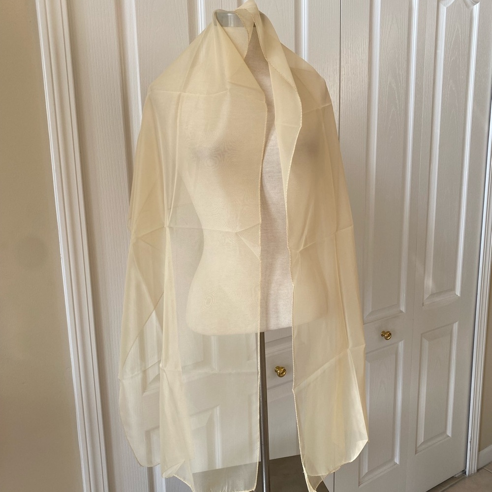Sheer Ivory shawl Scarf / Wrap sari new